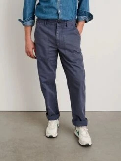 Alex MillField Cotton Herringbone Pant - Storm Blue