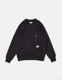 And WanderAnd Wander Cotton Wool Sweatshirt - Black