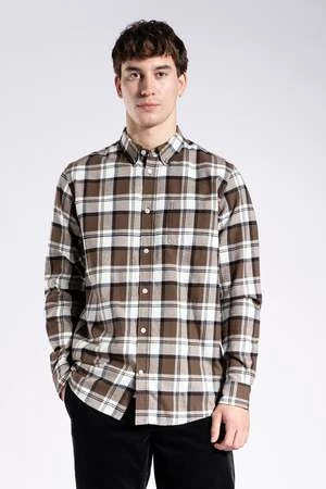Norse ProjectsAnton Brushed Flannel - Check Taupe