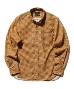 Beams PlusCorduroy Comon Print Button Down Shirt - Orange