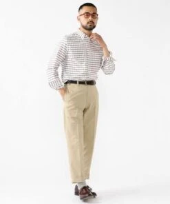 Beams PlusStretch Oxford Tattersall Button Down Shirt - Red