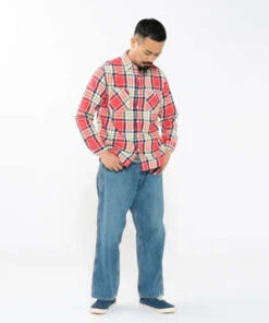 Beams Plusfade Check Work Shirt - Red