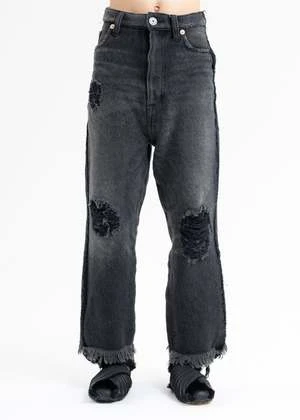 Doubletx1.5 RESIZED DENIM PANTS - BLACK - Image 3