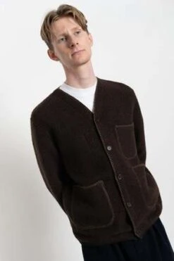 Universal WorksBlanket Cardigan Wool Mix - Brown