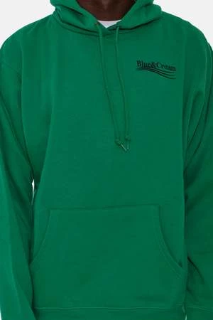 Blue&CreamWave Hoodie - Kelly Green - Image 4