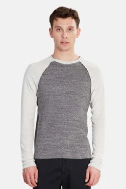 Blue&CreamBowery Raglan TOP - Charcoal/Cream
