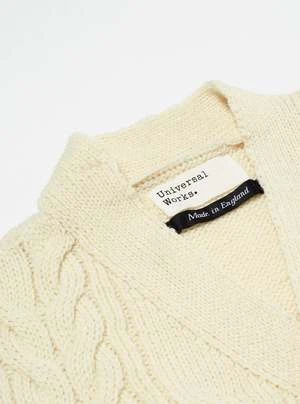 Universal WorksCable Knit Cardigan - Ecru - Image 4