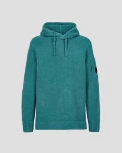 CP CompanyChenille Cotton Hoodie - Shaded Spruce