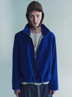 Camiel FortgensLoden Wool Fleece Anorak - Blue