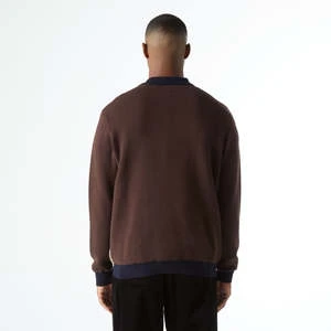 HUFUnisex HUF Dimensions Knit Zip Sweater - Chocolate - Image 7