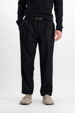 ParagesDouble Pleats Wool Pants - Black