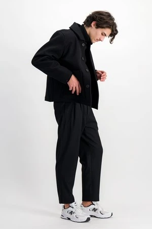 ParagesDouble Pleats Wool Pants - Black - Image 4