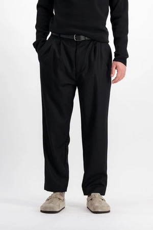 ParagesDouble Pleats Wool Pants - Black