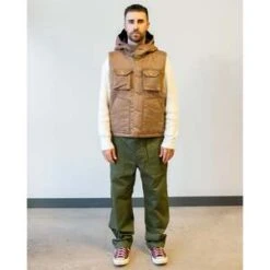 Engineered GarmentsPolyester Fake Suede Field Vest - Khaki