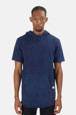 Blue&CreamHampton Nights Short Sleeve Hoodie - Blue Mineral