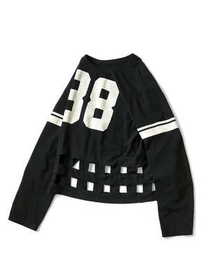 Kapital20 Jersey WINDOWPANE Long Sleeve T - Black - Image 3