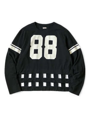 Kapital20 Jersey WINDOWPANE Long Sleeve T - Black - Image 2