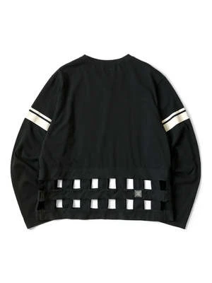 Kapital20 Jersey WINDOWPANE Long Sleeve T - Black - Image 4