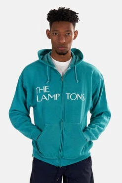 Blue&CreamLamptons Hoodie - Teal/White