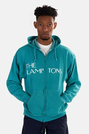 Blue&CreamLamptons Hoodie - Teal/White