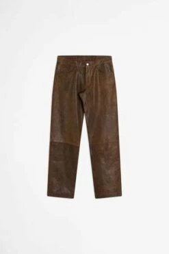 SunflowerLoose Leather Pants - Rust Brown