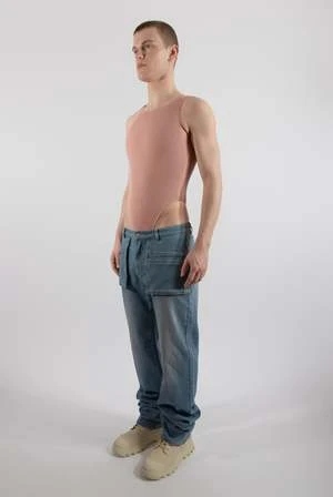 FANGLow Rise Smock Denim Jeans - Washed Denim - Image 2