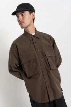 MeanswhileLuggage LS Shirt - Dark Brown
