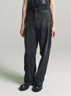 Martine RoseCowboy Wash Wide Leg Jean - Black