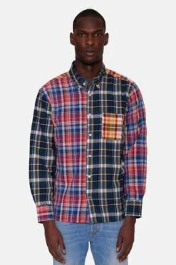 Original Madras Trading CompanyContrasting Shirt - Red/Black Multi Check