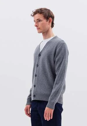 Norse ProjectsAdam Lambswool Cardigan - Grey Melange - Image 2
