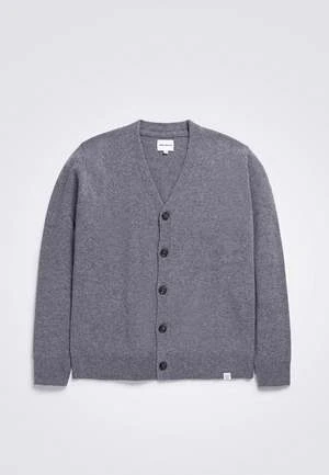 Norse ProjectsAdam Lambswool Cardigan - Grey Melange
