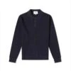 Wax LondonOban Vertical Knit L/S Polo - Navy