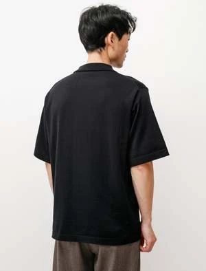 NiuhansOrganic Cotton Polo Sweater - Black - Image 2