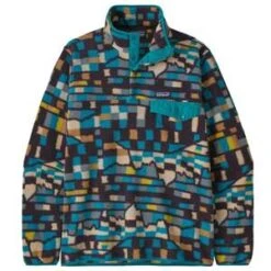 PatagoniaPATAGONIA Men's Lightweight Synchilla Snap-T Fleece Pullover - Fitz Roy Patchwork/Belay Blue