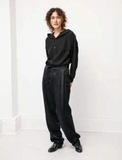 LemairePleated Pants - Satin Black