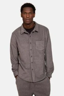 Blue&CreamPolar Fleece Overshirt - Mid Grey