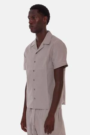 Blue&CreamPoplin Camp Shirt - Grey - Image 2