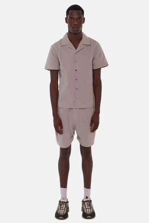 Blue&CreamPoplin Camp Shirt - Grey - Image 5