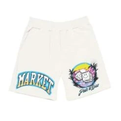 MARKETMarket Smiley Pair Of Dice Sweatshorts - Chalk