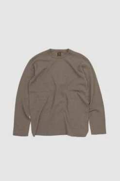 BatonerSmooth Cotton Crew Neck - Brown/Greige