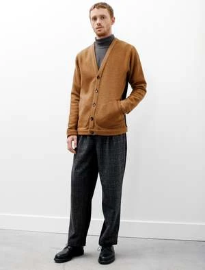 Frank LederTwo Tone Wool Cardigan - Tan/Black - Image 4