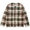 Universal WorksWool Fleece Cardigan - Pink/Brown Check