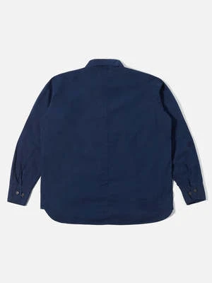 Universal WorksTravail Shirt - Navy Organic Fine Poplin - Image 2