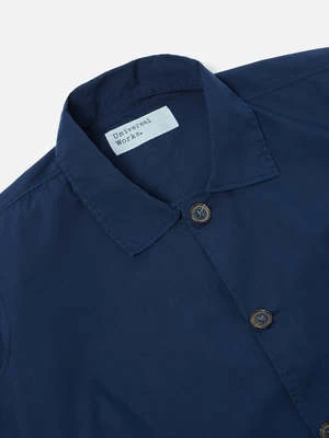Universal WorksTravail Shirt - Navy Organic Fine Poplin - Image 3