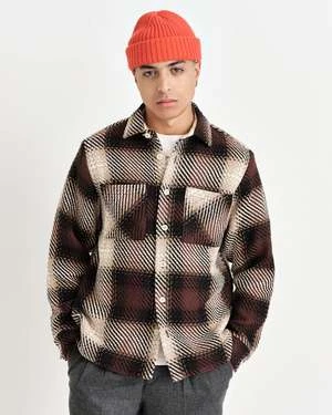 Wax LondonWhiting Overshirt - Brown/Dusk - Image 3
