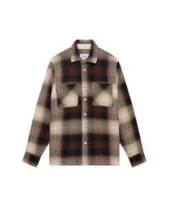 Wax LondonWhiting Overshirt - Brown/Dusk
