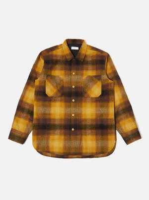 Universal WorksWool Flannel Work Shirt - Mustard Check