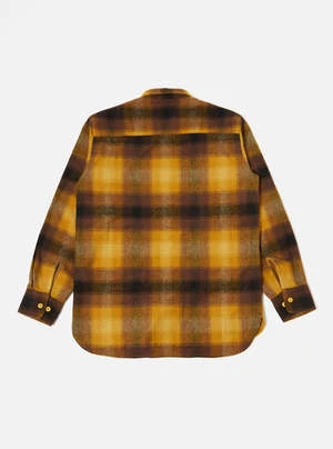 Universal WorksWool Flannel Work Shirt - Mustard Check - Image 3