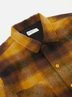 Universal WorksWool Flannel Work Shirt - Mustard Check - Image 4