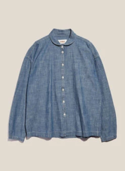 YMCEarth Marianne Organic Chambray Cotton Shirt - Indigo Light